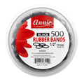 ANNIE Rubber Bands 500Ct Black