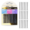 ANNIE 6.5cm Big Curve Bobby Pin 6ct Black